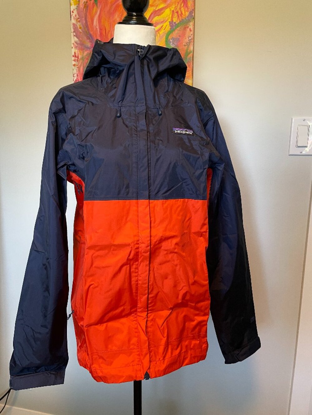 Navy and Orange Patagonia Rainjacket